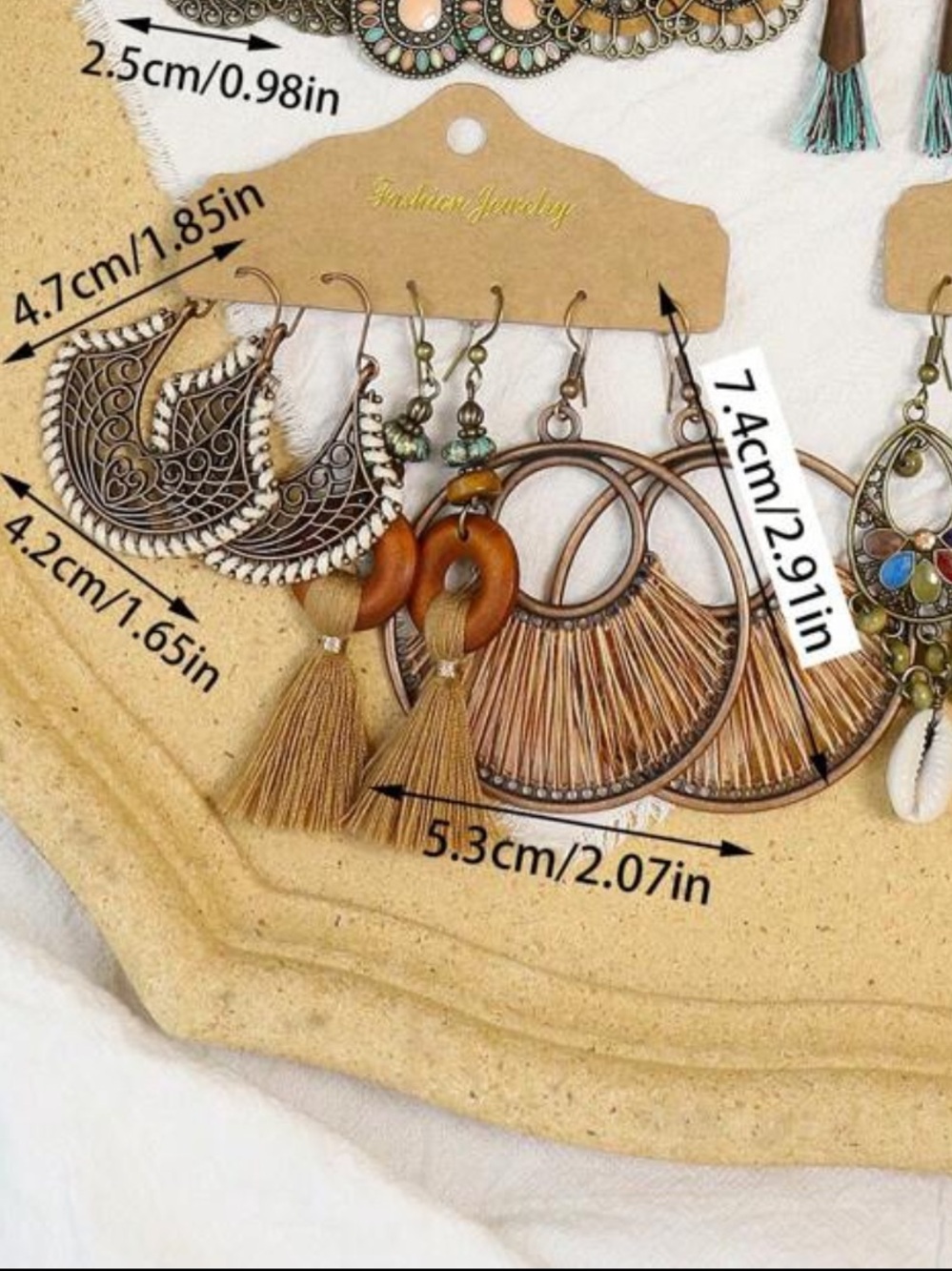 📿 SET OF 3 Dangle Earrings 📿 - Picture 3 of 3